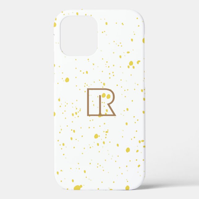 Funda De Case-Mate Para iPhone Moda Explosión Amarilla Dots de acuarela Texto roj (Reverso )