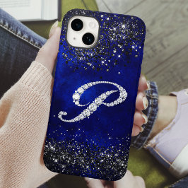 Funda Para iPhone 15 Moda falso Crystal diamante de imitación letra P a