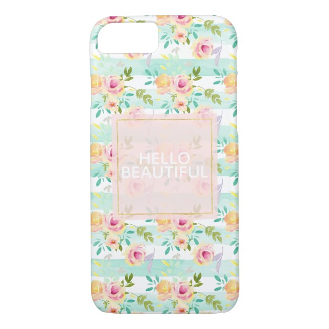 Funda De Case-Mate Para iPhone Moda floral de tiras de tinta (Reverso)