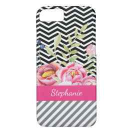title_seo2 Moda Floral rosa Chevrons negro y blanco y nombre