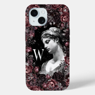 FUNDA PARA iPhone 15 MODA FLORAL VINTAGE BARROQUE MONOGRAM PERSONALIZAD