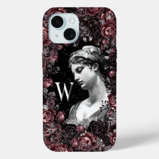 FUNDA PARA iPhone 15 MODA FLORAL VINTAGE BARROQUE MONOGRAM PERSONALIZAD