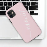 Funda Para iPhone 11 Moda Giratoria Nombre de guión manuscrito Personal<br><div class="desc">Moda Girly Nombre de guión manuscrito Personalizado rosa Funda para iPhone 11</div>