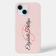 Funda De Case-Mate Para iPhone Moda Girly Misty Nombre Rosa Monograma (Back)