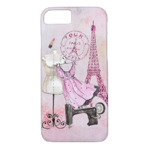 Funda Para iPhone 8/7 Moda Girly Pink Paris Fashion iPhone
