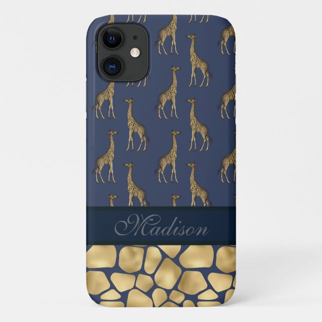 Funda De Case-Mate Para iPhone Moda Guión Animal Nombre Selva De Moda Elegante (Reverso)
