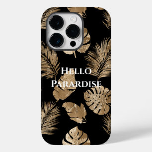Funda Para iPhone 14 Pro De Case-Mate Moda Hojas Tropicales de Oro Negro