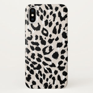 Funda Para iPhone X Moda Impresión animal natural y negra con puntos