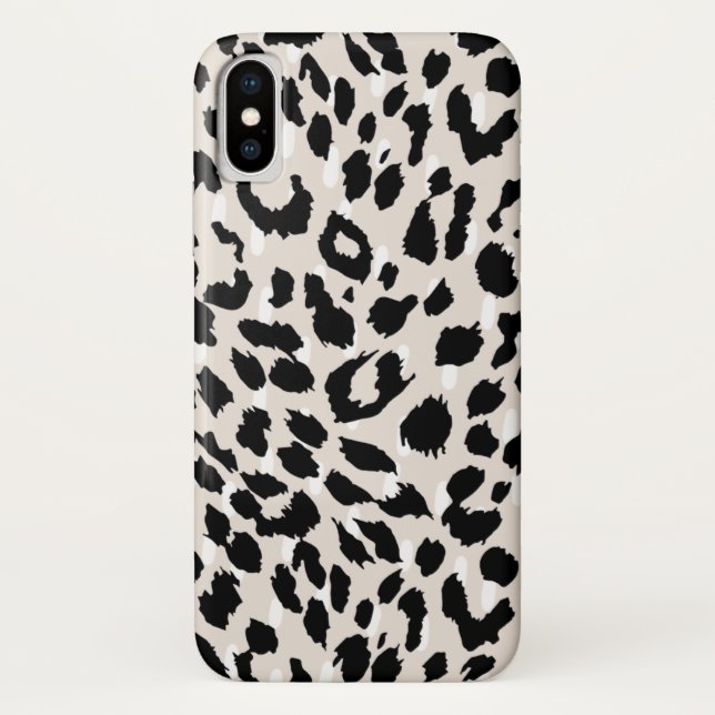 Funda De Case-Mate Para iPhone Moda Impresión animal natural y negra con puntos (Reverso)