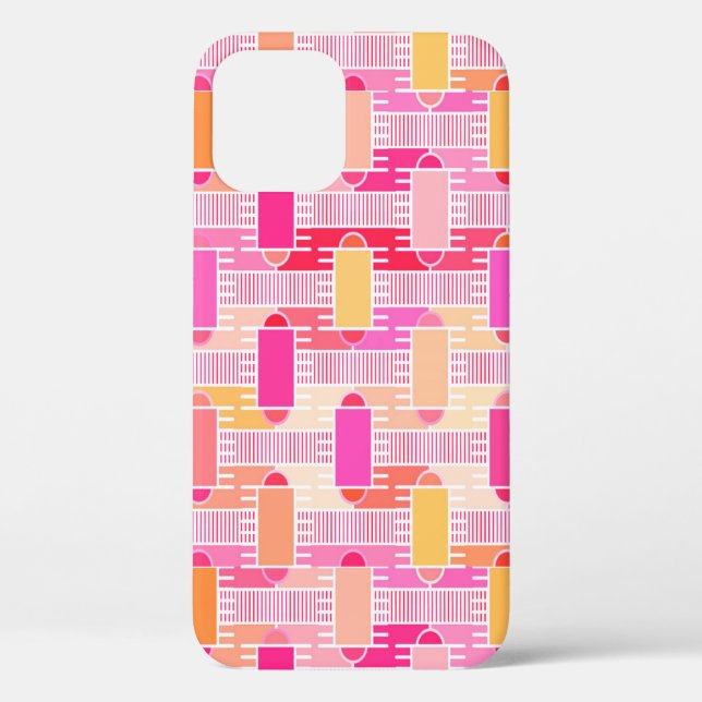 Funda De Case-Mate Para iPhone Moda industrial Art Decó - rosa, melocotón, oro (Reverso )