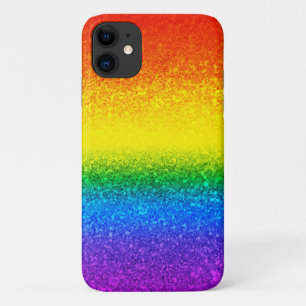 Funda Para iPhone 11 Moda Iris Purpurina Rayas Monograma Nombre