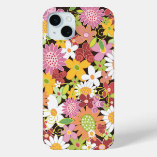 Funda Para iPhone 15 Mini Moda Jardín de las flores de primavera rosada colo