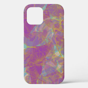 Funda Para iPhone 12 Moda Mariposa de Oro Aqua Violet