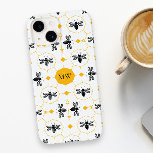 Funda Para iPhone 14 De Case-Mate Moda moderna del patrón de abeja de monograma  de 