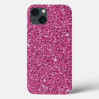 Funda Para iPhone 13 Moda moderna Purpurina Faux rosado caliente
