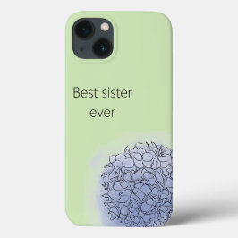 Funda Para iPhone 13 Moda Moderna Rosa Elegante Hidrangea Azul Para Her