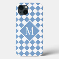 Moda Monograma Luz azul Patrón de verificación bla