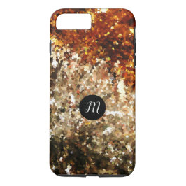 Funda Para iPhone 8 Plus/7 Plus Moda monogramada oro chispa purpurina