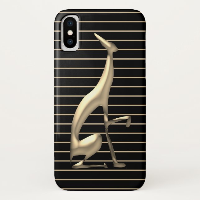 Funda De Case-Mate Para iPhone Moda Negro y Oro (Reverso)