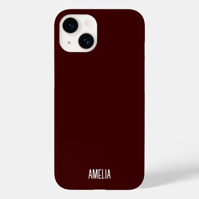 Funda De Case-Mate Para iPhone Moda Nombre personalizado del guión rojo y blanco  (Reverso )