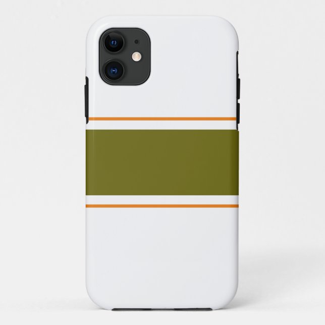 Funda De Case-Mate Para iPhone Moda Oleícola Verde Naranja Bandas De Carreras En  (Reverso)