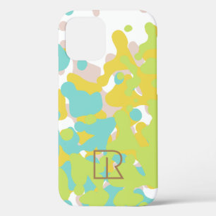 Funda Para iPhone 12 Moda Pastel Watercolor Spots Red Text