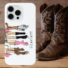 Funda Para iPhone 15 Pro Max Moda personalizada botas de vaquero sombreros País