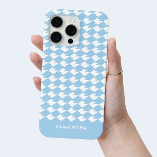 Funda Para iPhone 15 Pro Max Moda personalizada del patrón de gallos azul moder