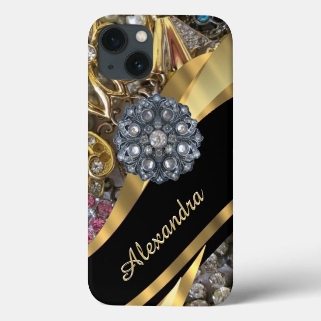 Funda De Case-Mate Para iPhone Moda personalizada diamante de imitación de oro el (Reverso)