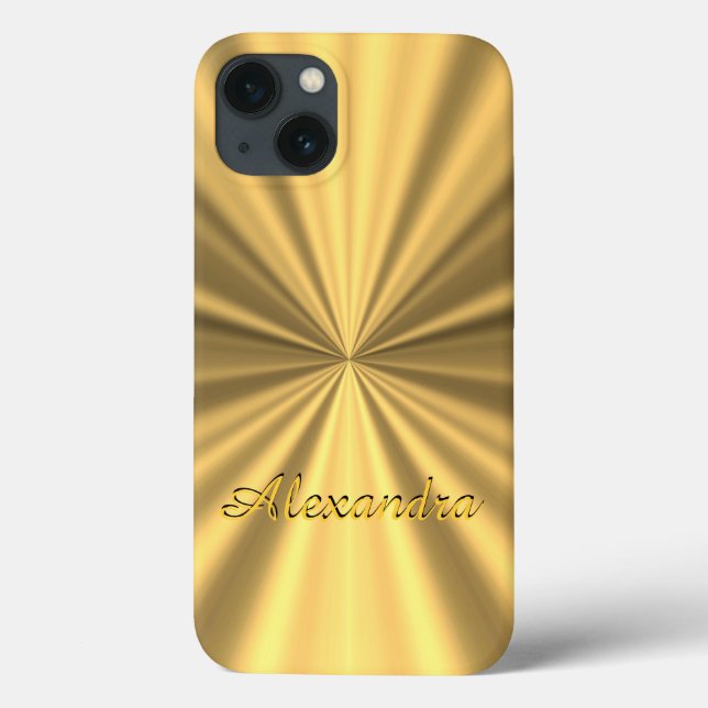 Funda De Case-Mate Para iPhone Moda personalizada elegante dorado (Reverso)