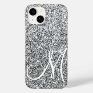 Funda Para iPhone 14 De Case-Mate Moda Plata Purpurina Luminoso Metálico Monogramado