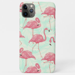 Funda Para iPhone 11 Pro Max Moda Preppy Patrón Elegante Flamingo Rosa