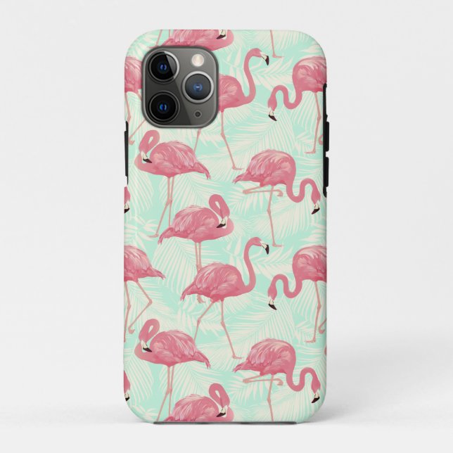 Funda De Case-Mate Para iPhone Moda Preppy Patrón Elegante Flamingo Rosa (Reverso)
