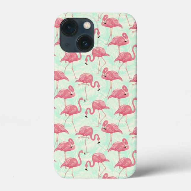 Funda De Case-Mate Para iPhone Moda Preppy Patrón Elegante Flamingo Rosa (Reverso )