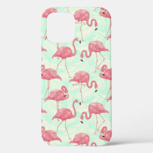 Funda Para iPhone 12 Pro Moda Preppy Patrón Elegante Flamingo Rosa