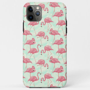 Funda Para iPhone 11 Pro Max Moda Preppy Patrón Elegante Flamingo Rosa