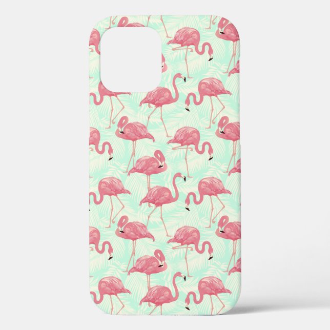 Funda De Case-Mate Para iPhone Moda Preppy Patrón Elegante Flamingo Rosa (Reverso )