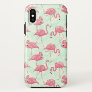 Funda Para iPhone X Moda Preppy Patrón Elegante Flamingo Rosa