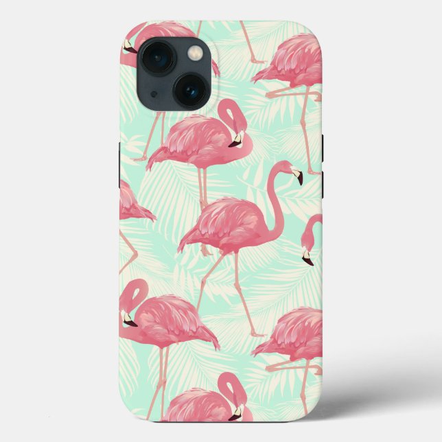 Funda De Case-Mate Para iPhone Moda Preppy Patrón Elegante Flamingo Rosa (Reverso )