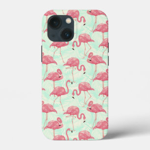 Funda Para iPhone 13 Mini Moda Preppy Patrón Elegante Flamingo Rosa