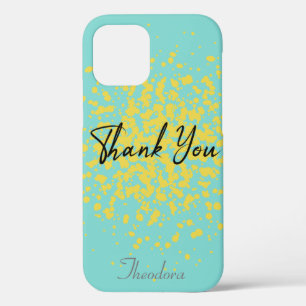 Funda Para iPhone 12 Moda puntos de acuarela de explosión amarilla en r