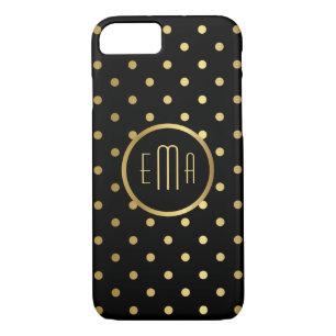 title_seo2 Moda Puntos de Polka Oro en Negro con Monograma