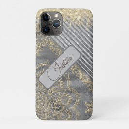 Funda Para iPhone 11 Pro Moda Purpurinoso Mandala Personalizada