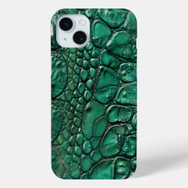 Funda Para iPhone 15 Mini Moda Reptilia Diseño Esmeralda