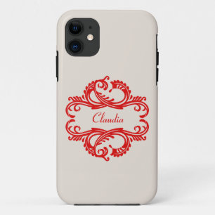 Moda roja Damask BT iPhone 5 Funda