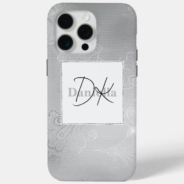 Funda De Case-Mate Para iPhone Moda Silver Lace (Reverso )