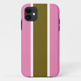 Funda Para iPhone 11 Moda Tiras de Carreras dorada blanda rosa y dorada
