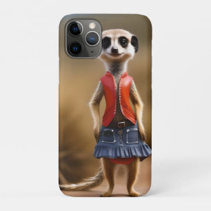 Funda Para iPhone 11 Pro Moda y estilo: Chica de Meerkat en falda y chaquet