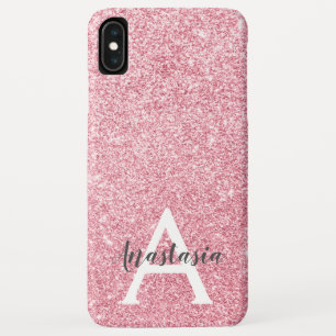 Funda Para iPhone XS Max Moda y Rosa de moda Purpurina de oro esparcen mono