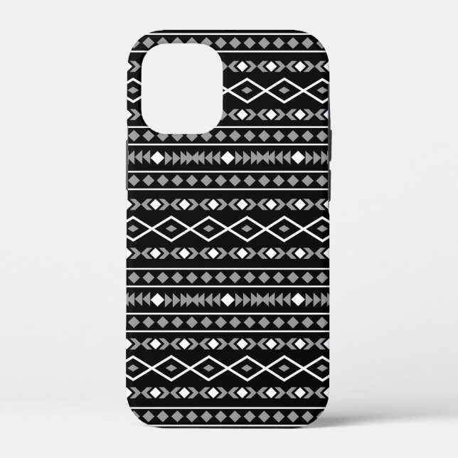 Funda De Case-Mate Para iPhone Modalidades aztecas Patrón negro gris blanco (Reverso )